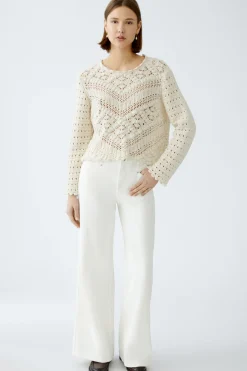 Damen Oui Pullover Baumwollmischung