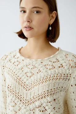 Damen Oui Pullover Baumwollmischung