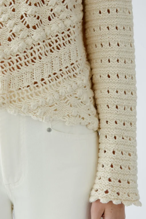 Damen Oui Pullover Baumwollmischung