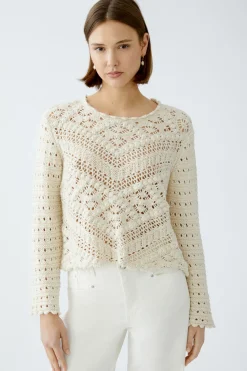 Damen Oui Pullover Baumwollmischung