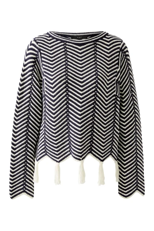 Damen Oui Pullover Baumwollmischung