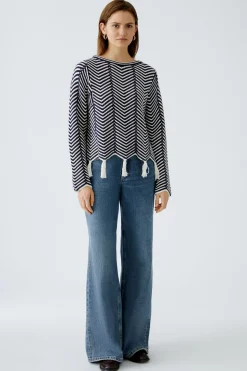 Damen Oui Pullover Baumwollmischung