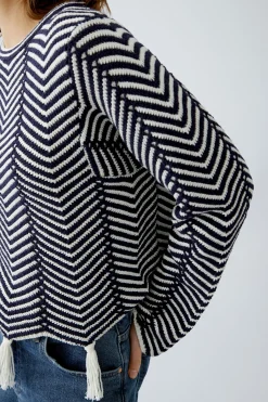 Damen Oui Pullover Baumwollmischung