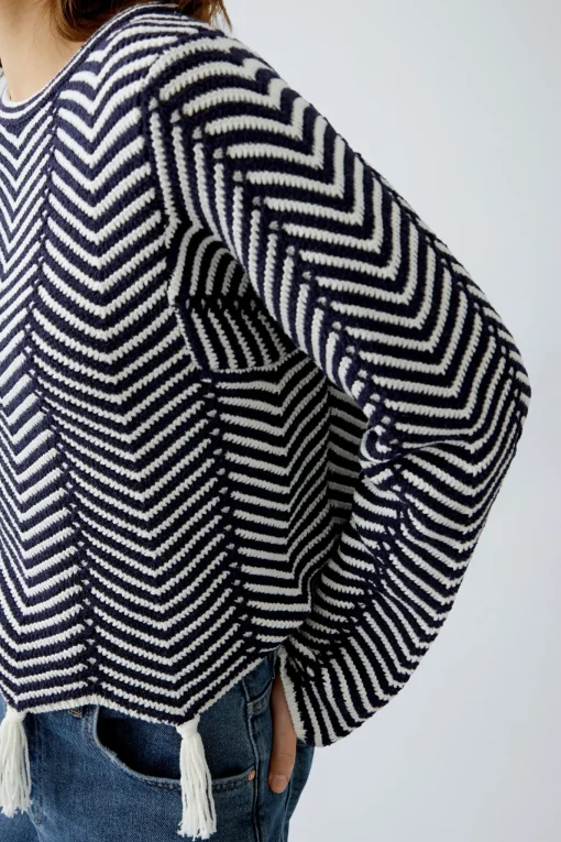 Damen Oui Pullover Baumwollmischung