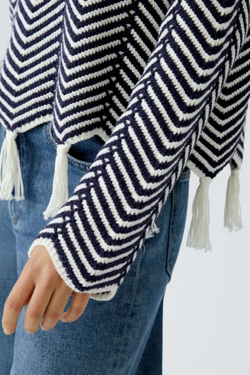 Damen Oui Pullover Baumwollmischung