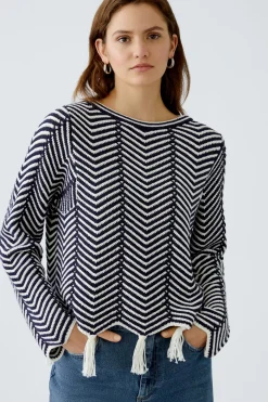 Damen Oui Pullover Baumwollmischung