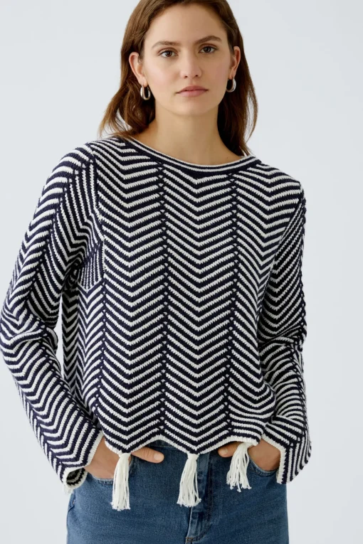Damen Oui Pullover Baumwollmischung