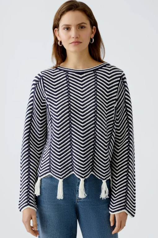 Damen Oui Pullover Baumwollmischung