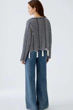 Damen Oui Pullover Baumwollmischung