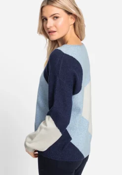 Damen Olsen Pullover mit großflächigem Muster