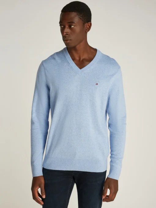 Herren Tommy Hilfiger Pullover mit Kaschmir und V-Ausschnitt