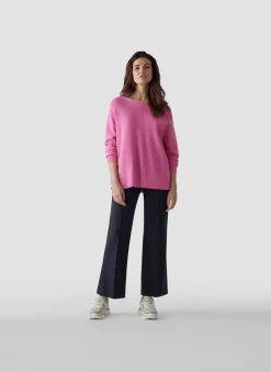 Damen Lecomte Pullover mit Rundhalsausschnitt und Ziernaht