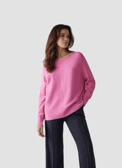 Damen Lecomte Pullover mit Rundhalsausschnitt und Ziernaht