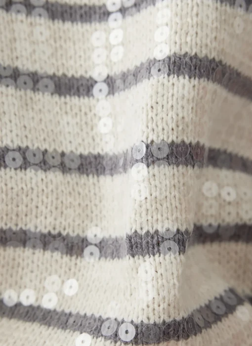 Damen Lecomte Pullover mit Streifen und Pailletten