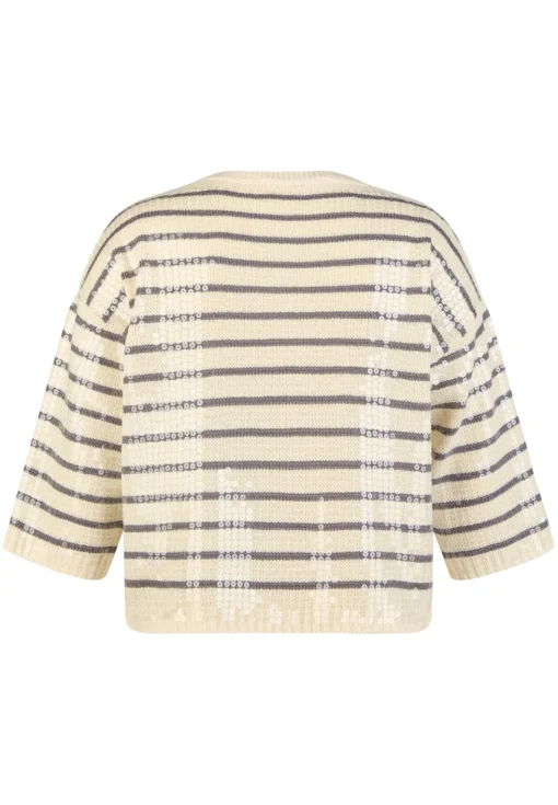 Damen Lecomte Pullover mit Streifen und Pailletten