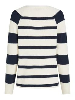 Damen Tommy Hilfiger Pullover mit V-Ausschnitt und Perlfangmuster