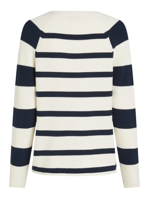 Damen Tommy Hilfiger Pullover mit V-Ausschnitt und Perlfangmuster
