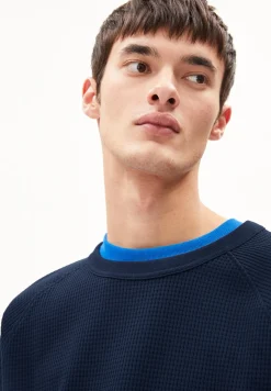 Herren armedangels Pullover Relaxed Fit aus Bio-Baumwolle JOSUAA WAFFLE