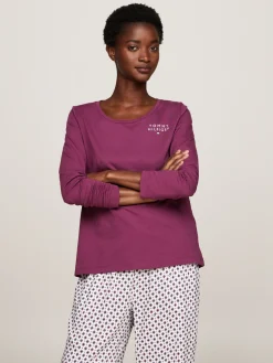 Damen Tommy Hilfiger Pyjama Langarmshirt