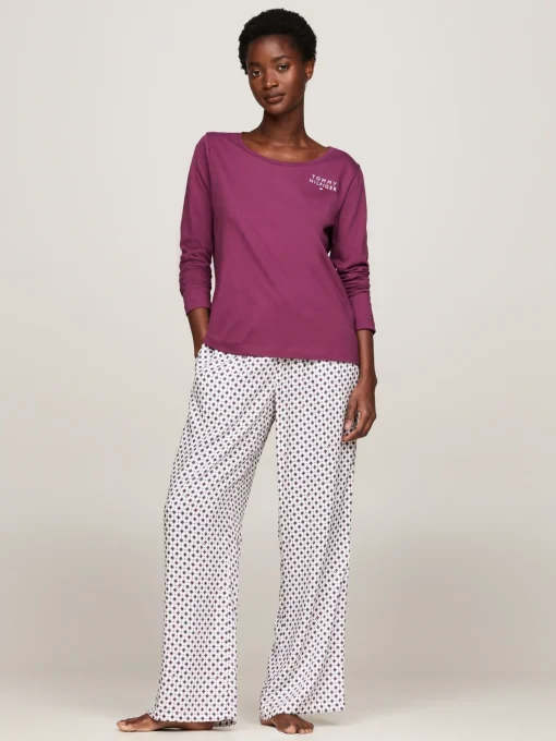 Damen Tommy Hilfiger Pyjama Langarmshirt