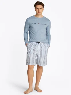 Herren Tommy Hilfiger Pyjama Shirt Langarm