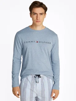 Herren Tommy Hilfiger Pyjama Shirt Langarm