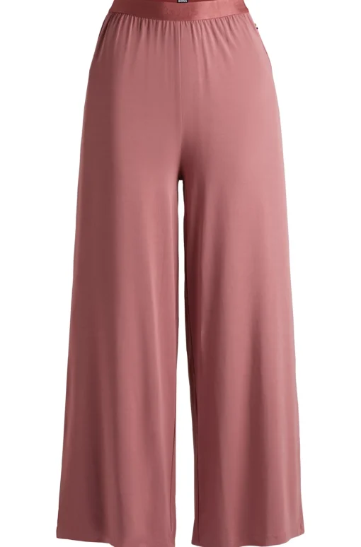 Damen Boss Pyjama-Hose aus Stretch-Modal mit Logo am Bund