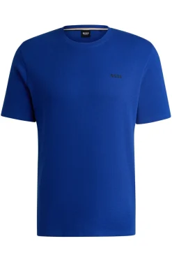 Herren Boss Pyjama-Shirt mit Waffelstruktur und Logo-Stickerei