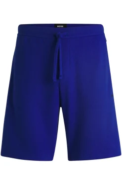 Herren Boss Pyjama-Shorts mit Waffelstruktur und Logo-Stickerei
