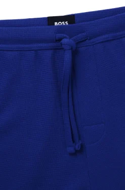 Herren Boss Pyjama-Shorts mit Waffelstruktur und Logo-Stickerei