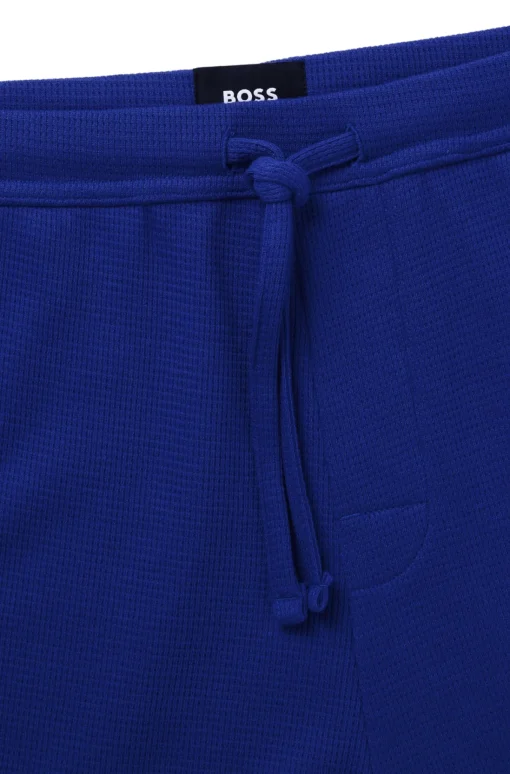 Herren Boss Pyjama-Shorts mit Waffelstruktur und Logo-Stickerei