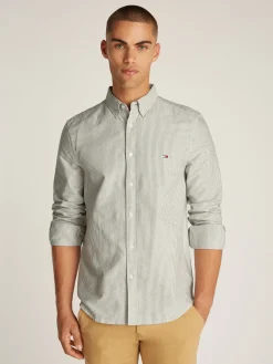 Herren Tommy Jeans Regular Fit gestreiftes Popeline-Hemd