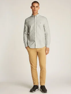 Herren Tommy Jeans Regular Fit gestreiftes Popeline-Hemd