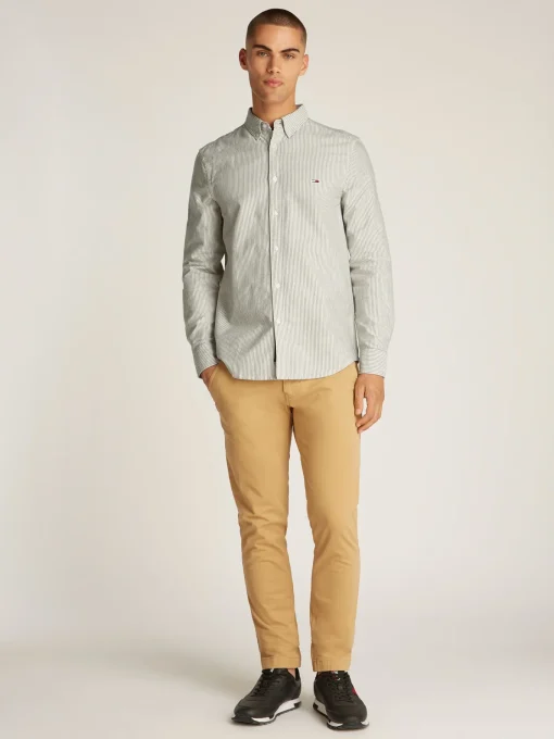 Herren Tommy Jeans Regular Fit gestreiftes Popeline-Hemd