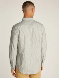 Herren Tommy Jeans Regular Fit gestreiftes Popeline-Hemd
