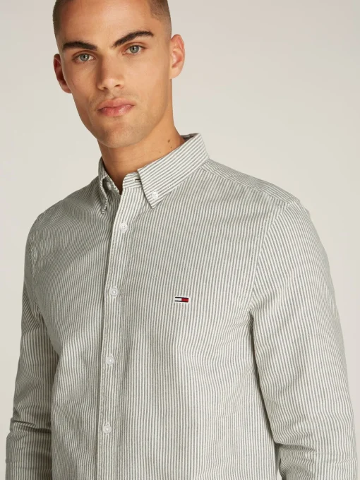 Herren Tommy Jeans Regular Fit gestreiftes Popeline-Hemd