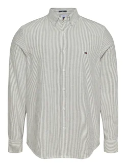 Herren Tommy Jeans Regular Fit gestreiftes Popeline-Hemd