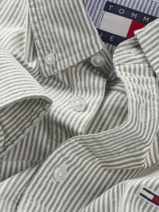 Herren Tommy Jeans Regular Fit gestreiftes Popeline-Hemd