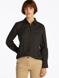 Damen Tommy Hilfiger Regular Fit Hemd aus Popeline