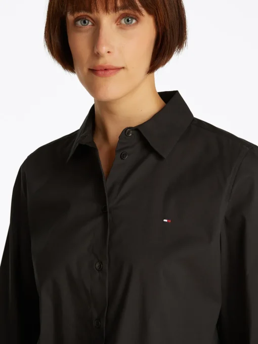 Damen Tommy Hilfiger Regular Fit Hemd aus Popeline