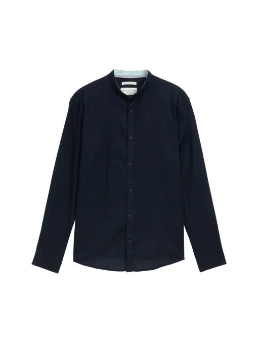 Herren Tom Tailor Regular Fit Hemd mit Leinenanteil