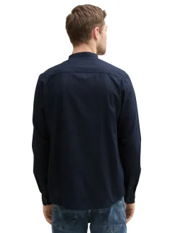 Herren Tom Tailor Regular Fit Hemd mit Leinenanteil