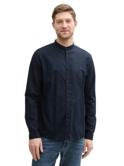 Herren Tom Tailor Regular Fit Hemd mit Leinenanteil