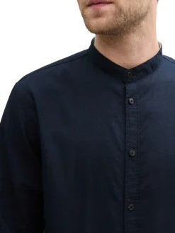 Herren Tom Tailor Regular Fit Hemd mit Leinenanteil