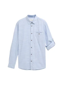 Herren Tom Tailor Regular Fit Hemd mit Turn-up-Funktion
