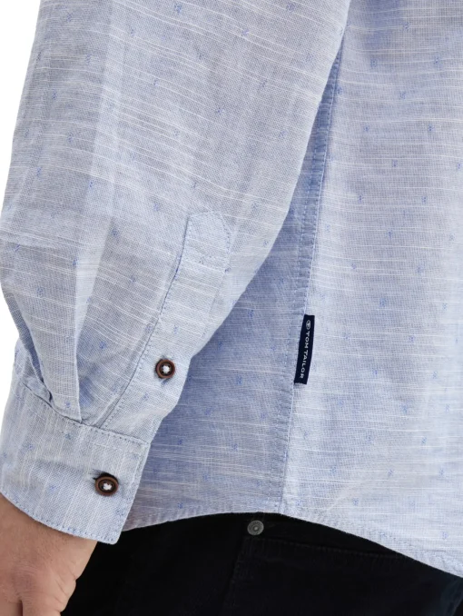 Herren Tom Tailor Regular Fit Hemd mit Turn-up-Funktion