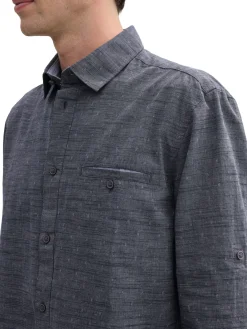 Herren Tom Tailor Regular Fit Hemd mit Turn-up-Funktion