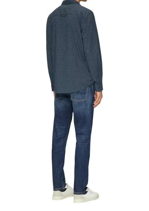 Herren s.Oliver Regular Fit: Kariertes Hemd aus Baumwollstretch mit Brusttasche