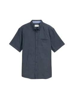 Herren Tom Tailor Regular Fit Kurzarmhemd aus Baumwolle