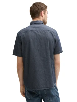 Herren Tom Tailor Regular Fit Kurzarmhemd aus Baumwolle